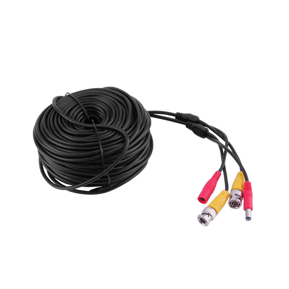 Черный 30 м BNC CCTV видео кабель питания CCD кабель для охранной камеры DVR провод шнур