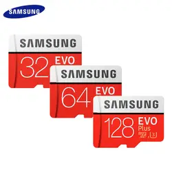 Оригинальный SAMSUNG Класс EVO + Class 10 карт памяти 32 ГБ, 64 ГБ и 128 ГБ Micro SD Card 256 GB SDHC SDXC C10 UHS TF карты Модуль памяти TransFlash