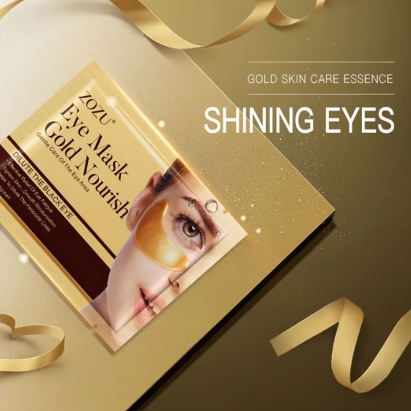 24K Gold Crystal Collagen Eye Mask Eye Dark Circles Puffiness Wrinkles Bags Remove Anti-Aging Anti-Wrinkle Patches Eye Care