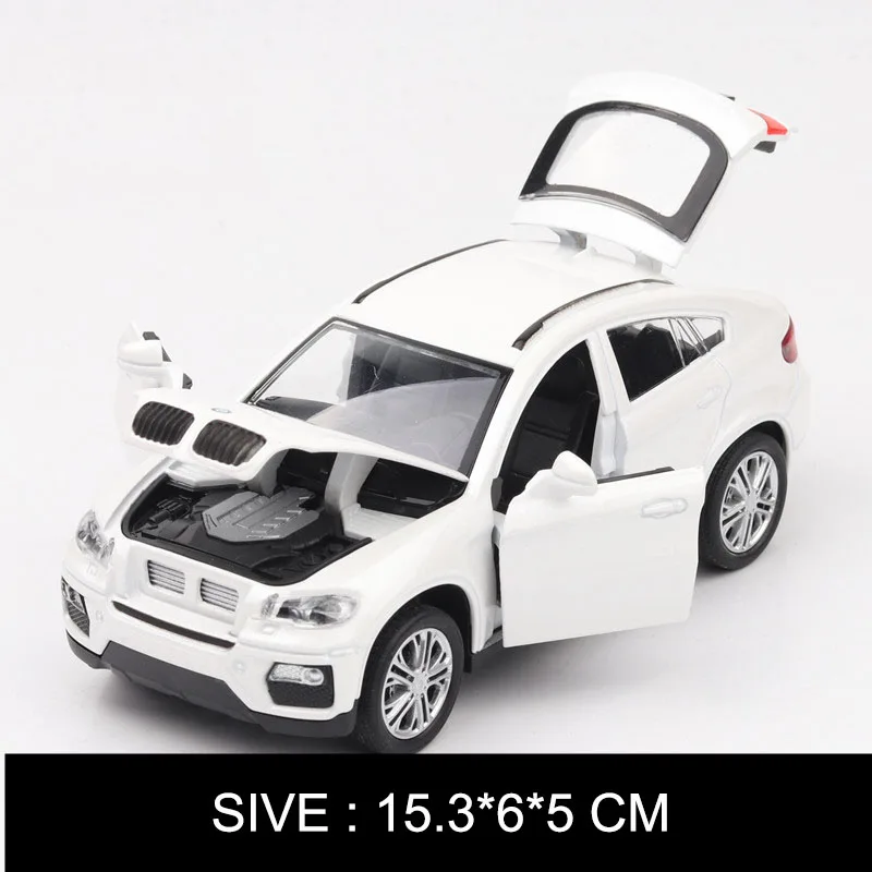 1:32 модель литая под давлением машина SUV X6 имитация металлического сплава дисплей Автомобили огни игрушки для детей Подарки для детей - Цвет: Белый