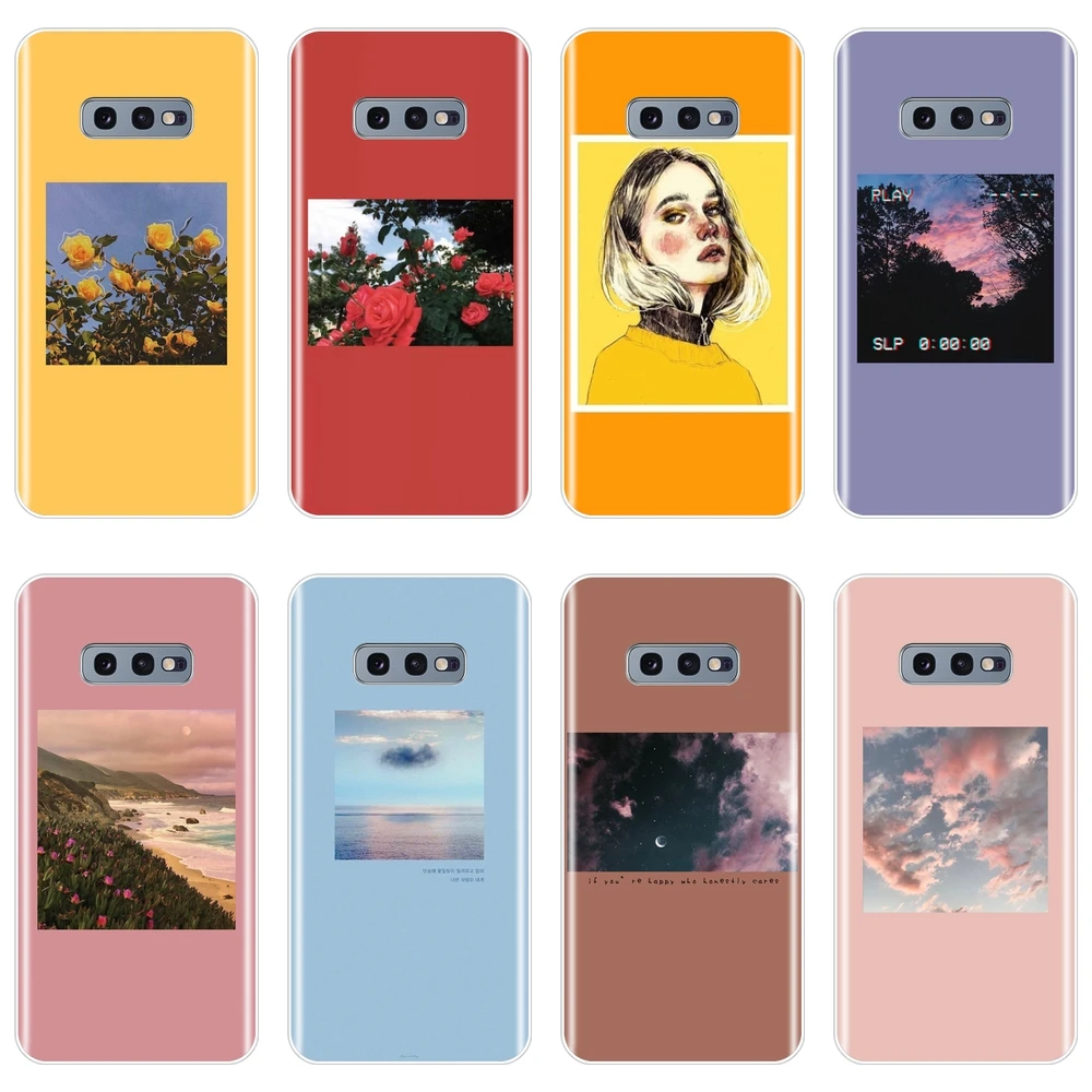 Back Cover For Samsung Galaxy Note 10 Pro Yellow Flower Girl Silicone Soft Case S10E S10 Plus 5G Phone | Мобильные телефоны и