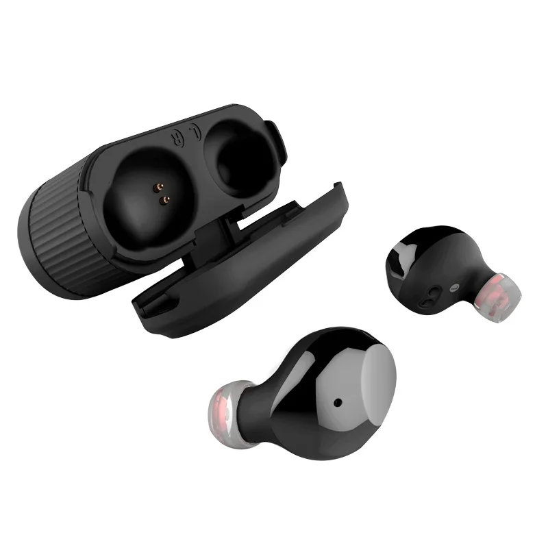 CLAITE TWS bluetooth наушники FB06 Smart Touch фонарик беспроводная гарнитура Спорт IPX5 Водонепроницаемый стерео - Цвет: Black