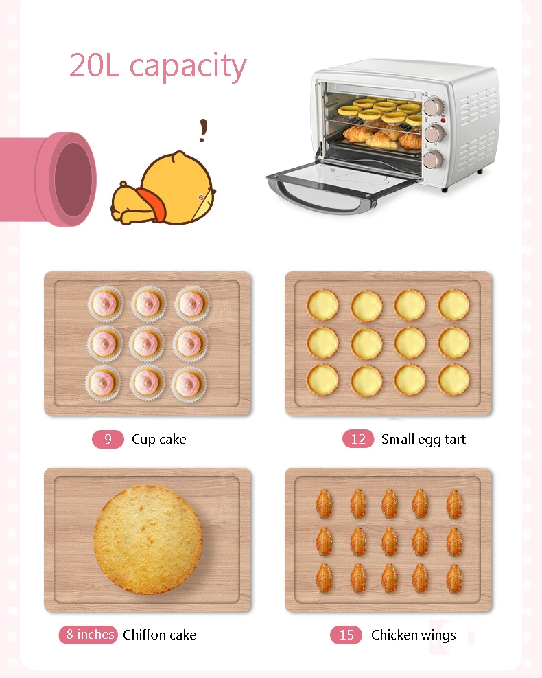 CUKYI 20L многофункциональные, бытовые, электрические печи автоматический игрушечный тостер Торт Печь Для Выпечки Пиццы 1200 Вт температура регулируемая ЕС