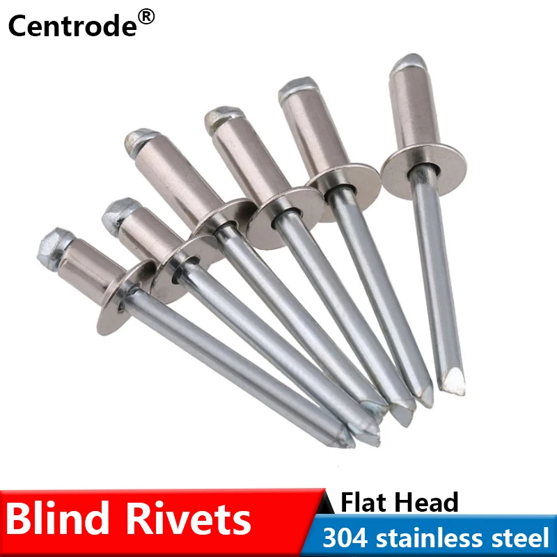 304 Stainless Steel Open End Flat Countersunk Pop Blind Rivets Decorative Nail for Sheet Metal Automotive Railway and Furnitures rivets and fasteners,rivets and screws