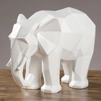 

Elephant Resin Statue Abstract figurine home decor statue Geometric Elephant Animal Sculpture Home Decoration Modern/accessories