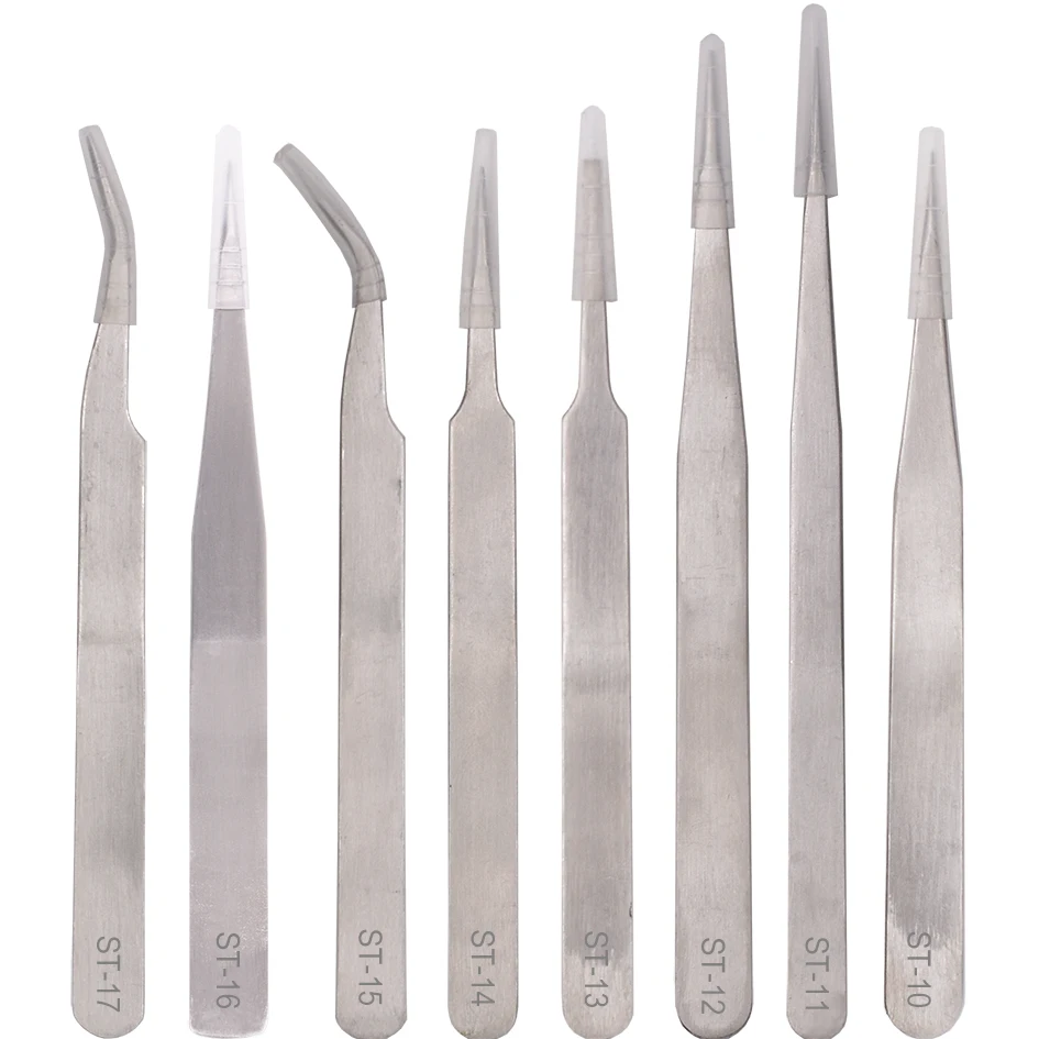 Stainless Steel Tweezers HRC40 Nipper ST-10 ST-11 ST-12 ST-13 ST-14 ST-15 ST16 ST-17 for Phone Repair Tools 120pcs/lot