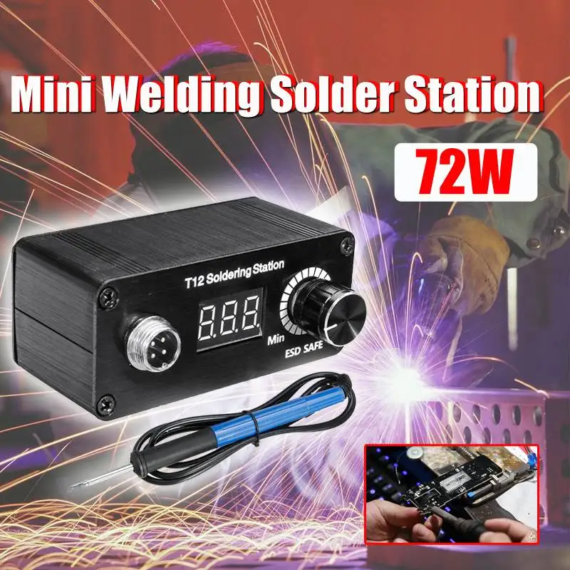 Мини T12 T12-942 цифровая паяльная станция+ пистолеты горячего воздуха электронный сварочный Утюг STC OLED паяльник