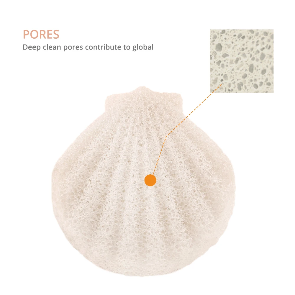 Органический спонж-Конняку натуральный Очищение лица чистый белый гребешок форма Konjac очиститель для чувствительной кожи