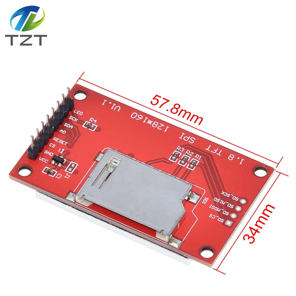 TZT 1,8 дюймов TFT lcd модуль ЖК-экран модуль SPI серийный 51 драйверы 4 IO драйвер TFT Разрешение 128*160 для Arduino