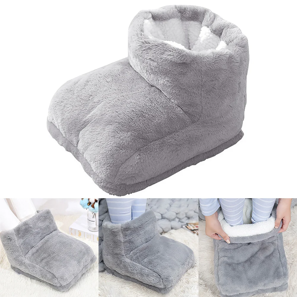 Безопасные отстегивающиеся ботинки с электрическим подогревом; теплые зимние ботинки для дома и офиса; удобные в эксплуатации; теплые ботинки для ног; меховые ботинки с зарядкой через usb