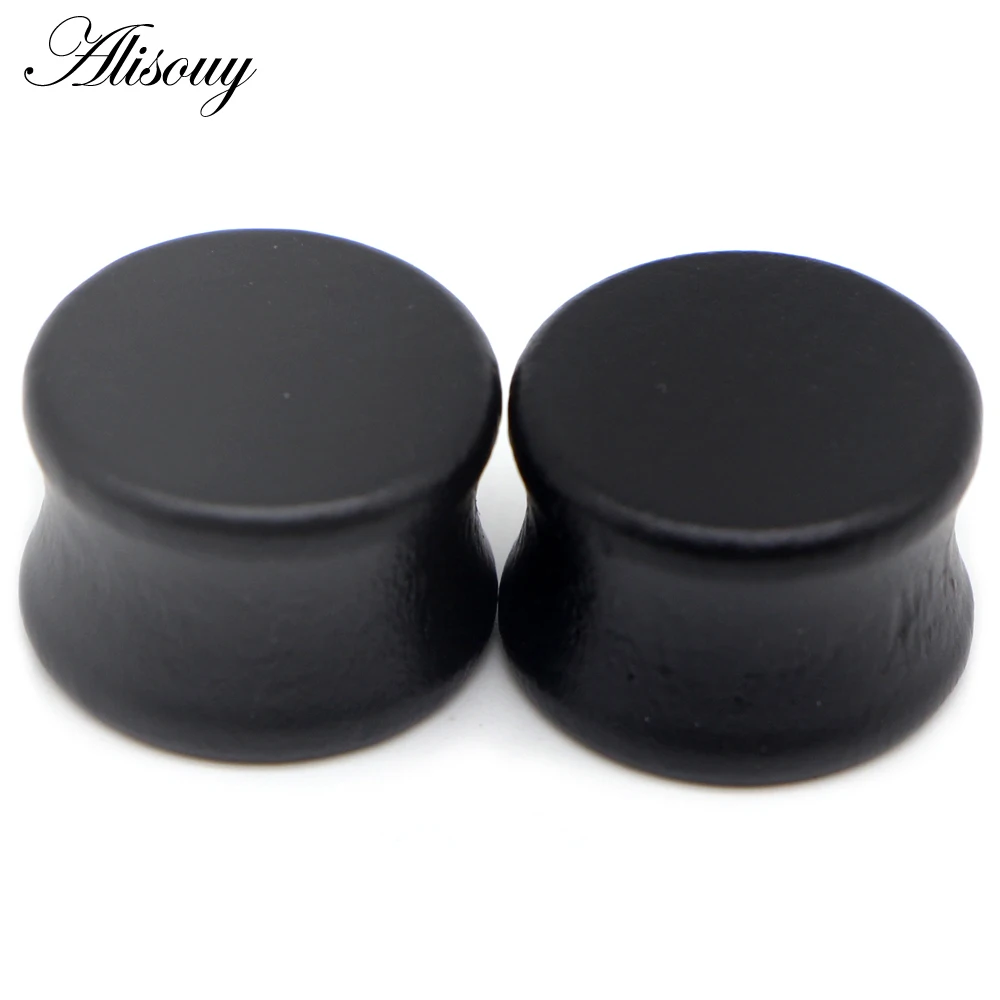 Body Piercing Earrings 2PCS Blank Hollow Flat Ear Wood Piercing Plugs Tunnels Ear Gagues Expanders Gift 8mm-30mm