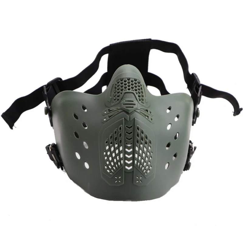 

2020 Tactical Airsoft and Paintball CS Foldable Half Face Low-carbon Steel Mesh Military Style Comfortable Adjustable Protective