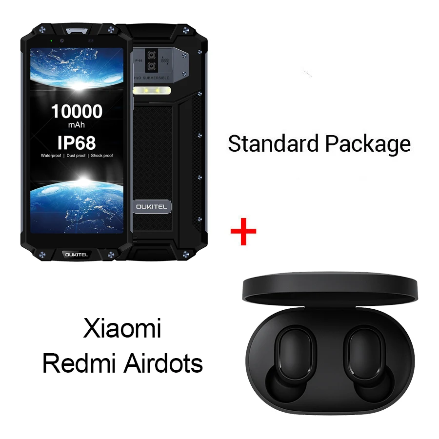 Black N Airdots OUKITEL WP2 IP68 NFC водонепроницаемый 6," 18:9 Android 8,0 MT6750T Восьмиядерный 4 Гб ОЗУ 64 Гб ПЗУ 10000 мАч мобильный телефон с отпечатком пальца - Цвет: Black N Airdots