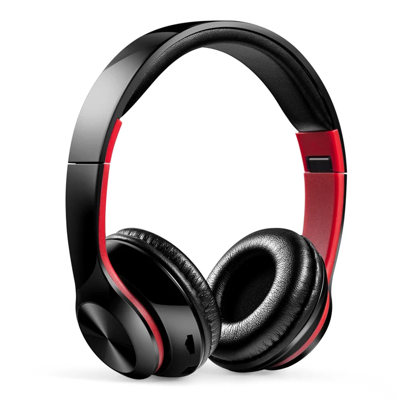 Bluetooth наушники оголовье наушники HIFI стерео музыка гарнитура Поддержка FM SD карты для мобильного телефона Xiaomi iPhone Sumsamg планшет - Цвет: Красный