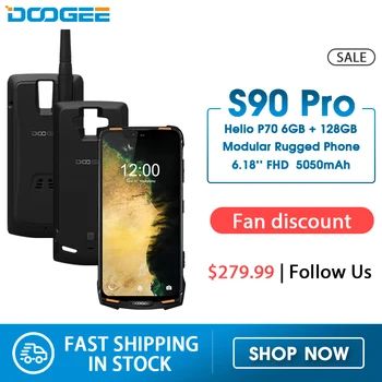 Перейти на Алиэкспресс и купить IP68 DOOGEE S90 Pro модульный прочный мобильный телефон Helio P70 Octa Core 6 ГБ 128 ГБ 16 Мп + 8 Мп Android 9 6,18 дюймов дисплей 12V2A 5050 мАч