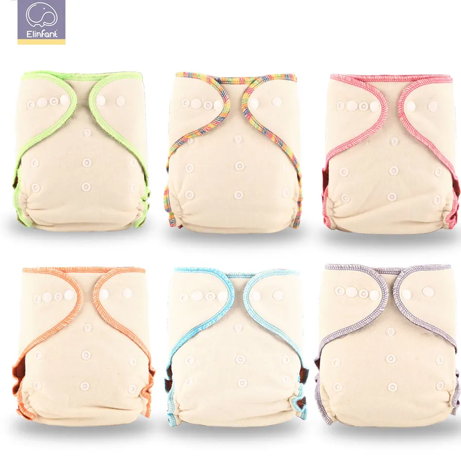 

Elinfant OS fitted diaper Coffee polar fleece inner hemp super soft absorbent night AIO AI2 one size fit all#ES048#