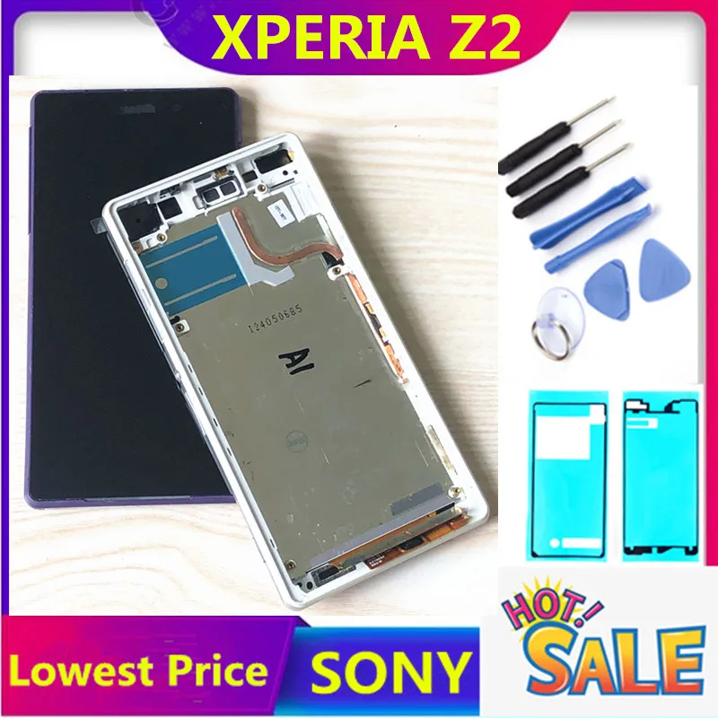 ЖК-дисплей для SONY Xperia Z2 сменный сенсорный экран с дигитайзером LCD D6502 D6503 D6543 рамкой