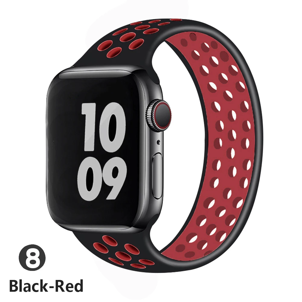 Silicone Solo Loop Strap for Apple Watch Band - Ultra Comfortable Replacement Bracelet