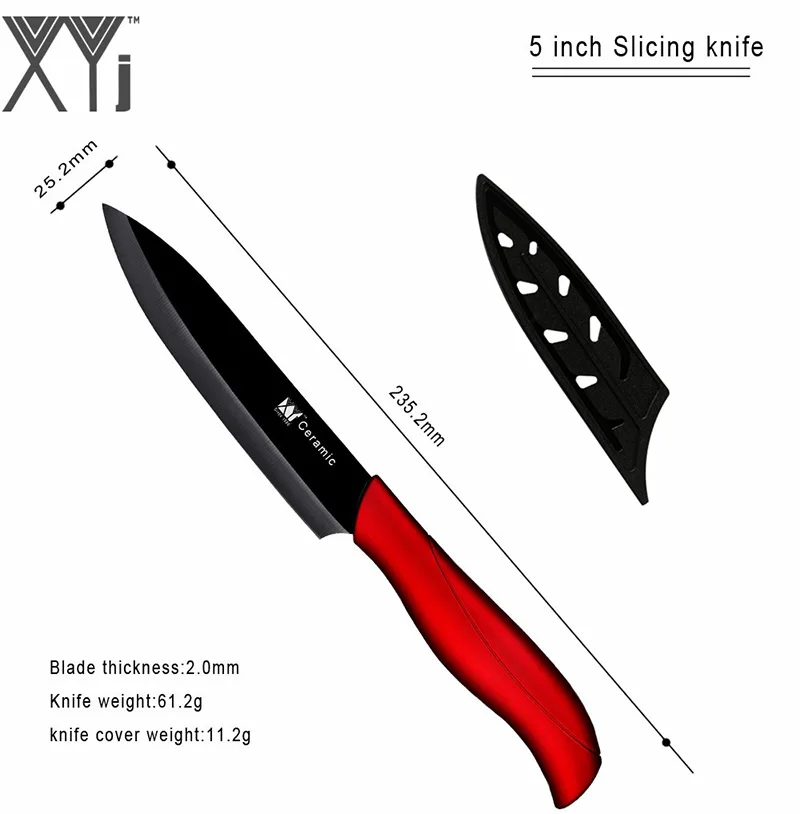 XYJ кухонные ножи, керамические ножи " 4" " дюймов, нож для нарезки овощей, набор из 3 предметов, белый, черный, лезвие, керамический нож для приготовления пищи