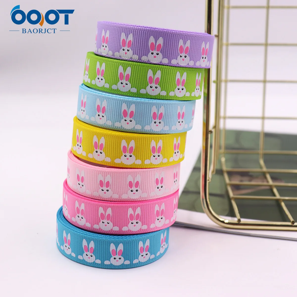 Easter Series Flash Printed Grosgrain Ribbons,16mm 10Yards M-211109-2078 Gift Wrap Bow Cap DIY Accessories Decorations