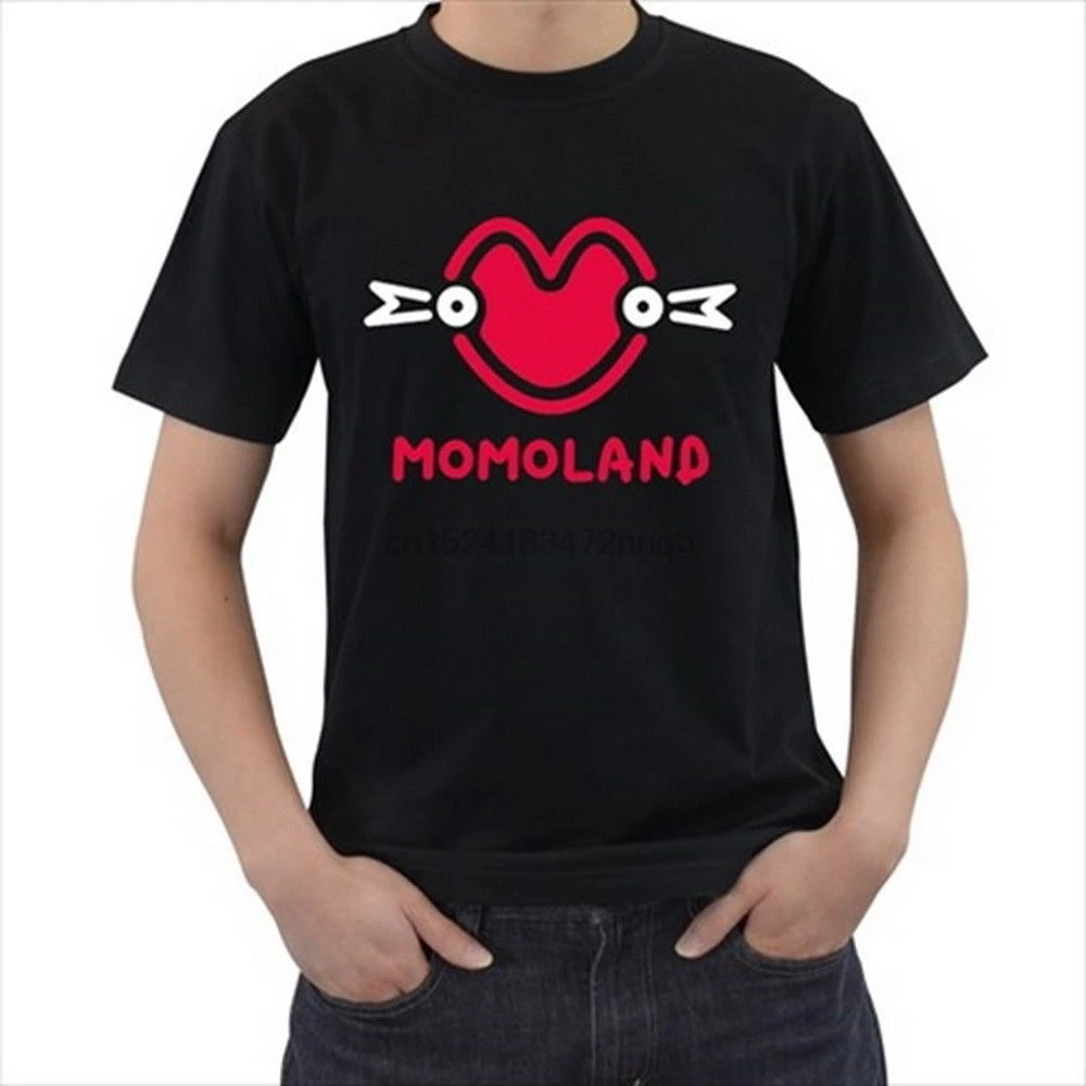 Новые черно-белые повседневные футболки унисекс Momoland Kpop Idol в Корейском стиле