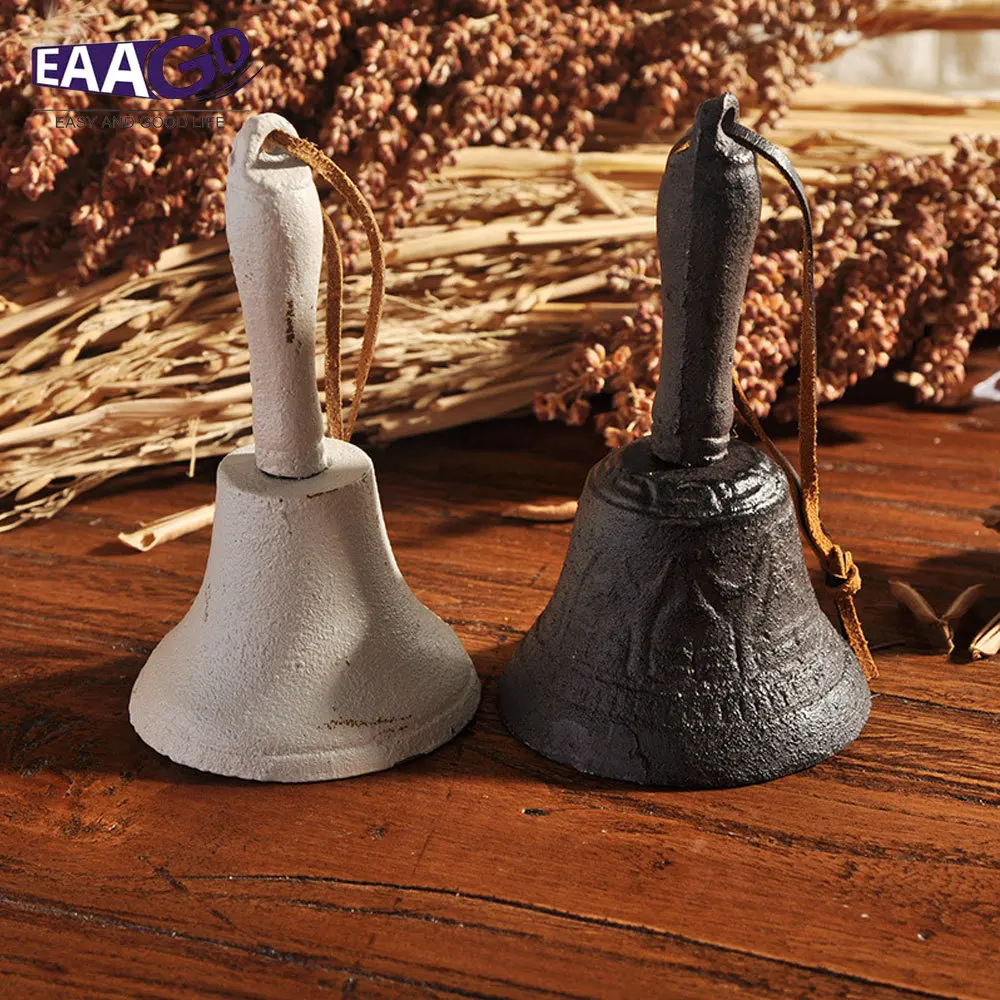 1 шт. Железный ручной Колокольчик с кожаной веревкой винтажный Современный