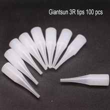 100 шт./лот 3R маленькие носики иглы наконечники Перманентный макияж бровей/Подводка для глаз/губ Гигантская Солнечная машина иглы для татуажа колпачки