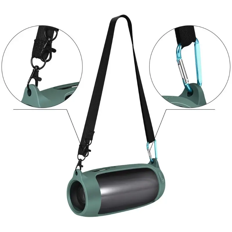 Силиконовый чехол с карабин с ремешком для J-B-L Pulse 4 Bluetooth