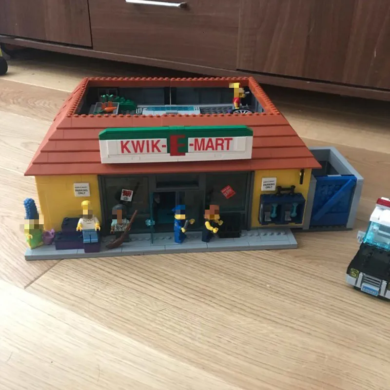 83004 Симпсон супермаркет Kwik-e-mart сборка орфографическая вставка Alpinia 16004 пластиковые строительные блоки детские игрушки 2220 шт