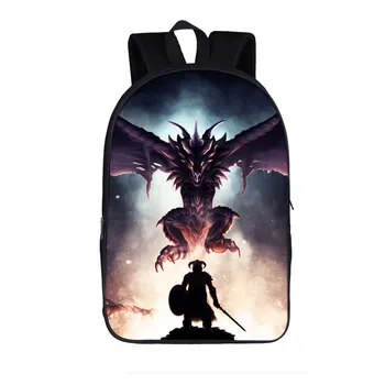 

Dragonborn and Dragon print Backpack For Teenagers Boys Children School Bags Women Men Daypack Keep Calm And Fus Ro Dah Book Bag
