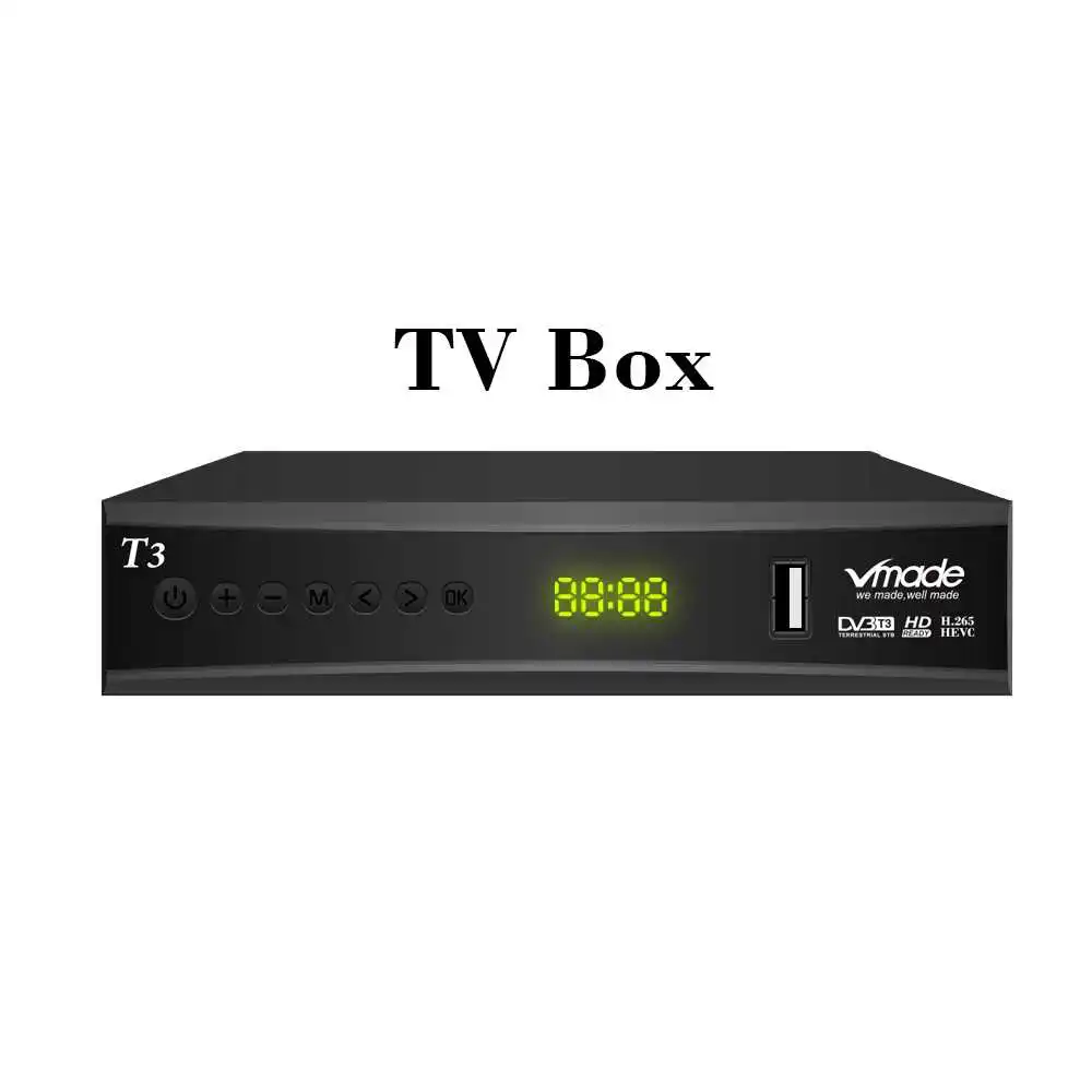 TV BOX Vmade DVB-T2 T3 цифровая ТВ приставка H.265 HD 1080P цифровой эфирный приемник Поддержка Dolby AC3 Youtube Стандартный ТВ приставка - Цвет: TV BOX