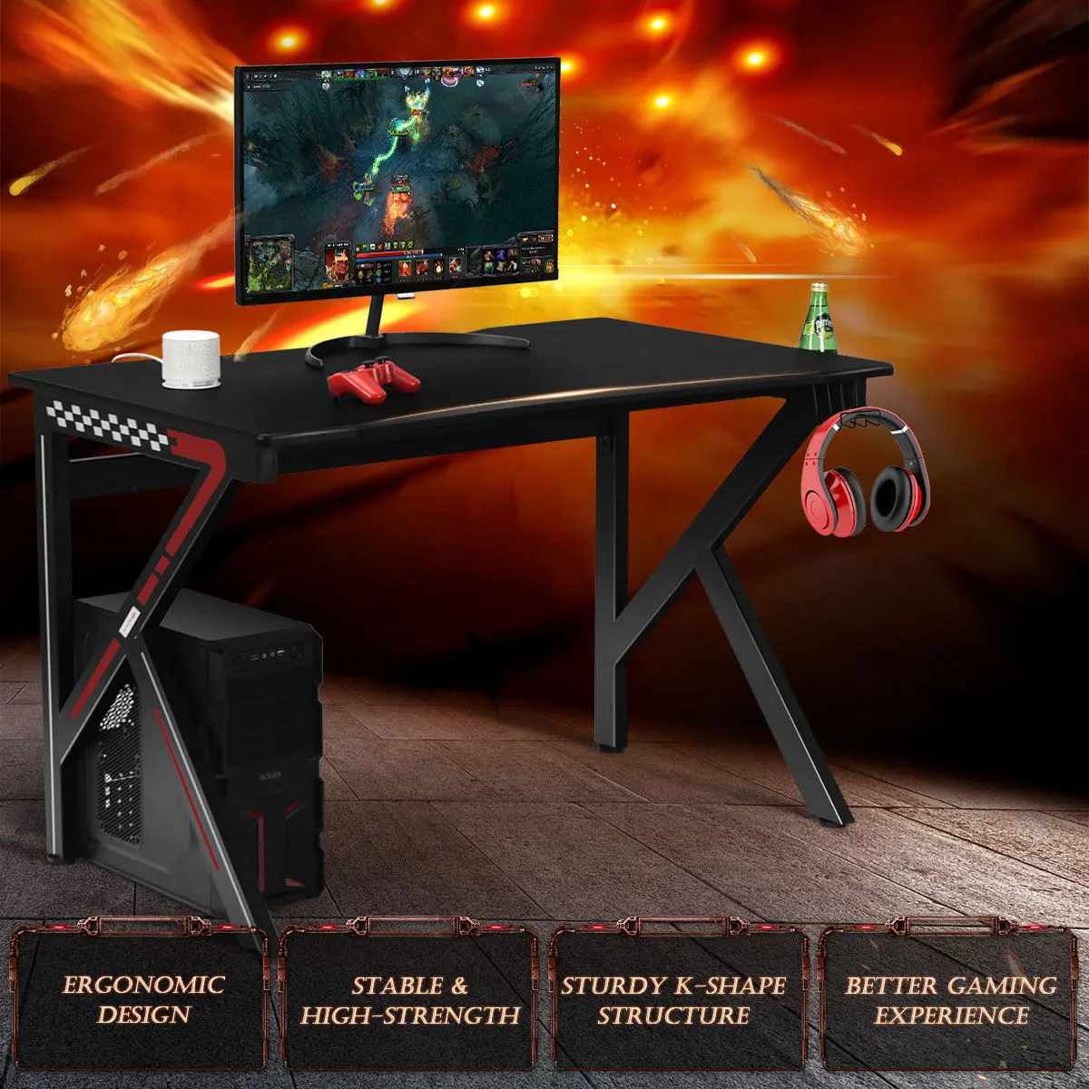 Игровой стол для ноутбука Mordern компьютерный геймеров k образный с держателем