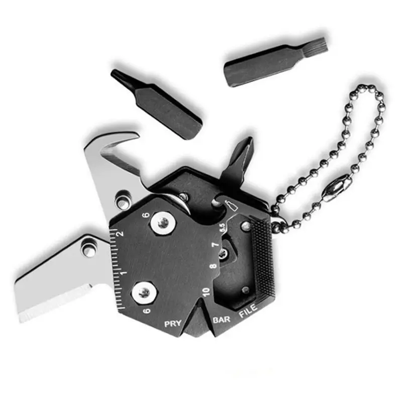US $200.00 Multifunctional Outdoor EDC Tool Hexagon Folding Coin Knife Keychain Screwdriver Wrench Camping Hunting Survival Tool