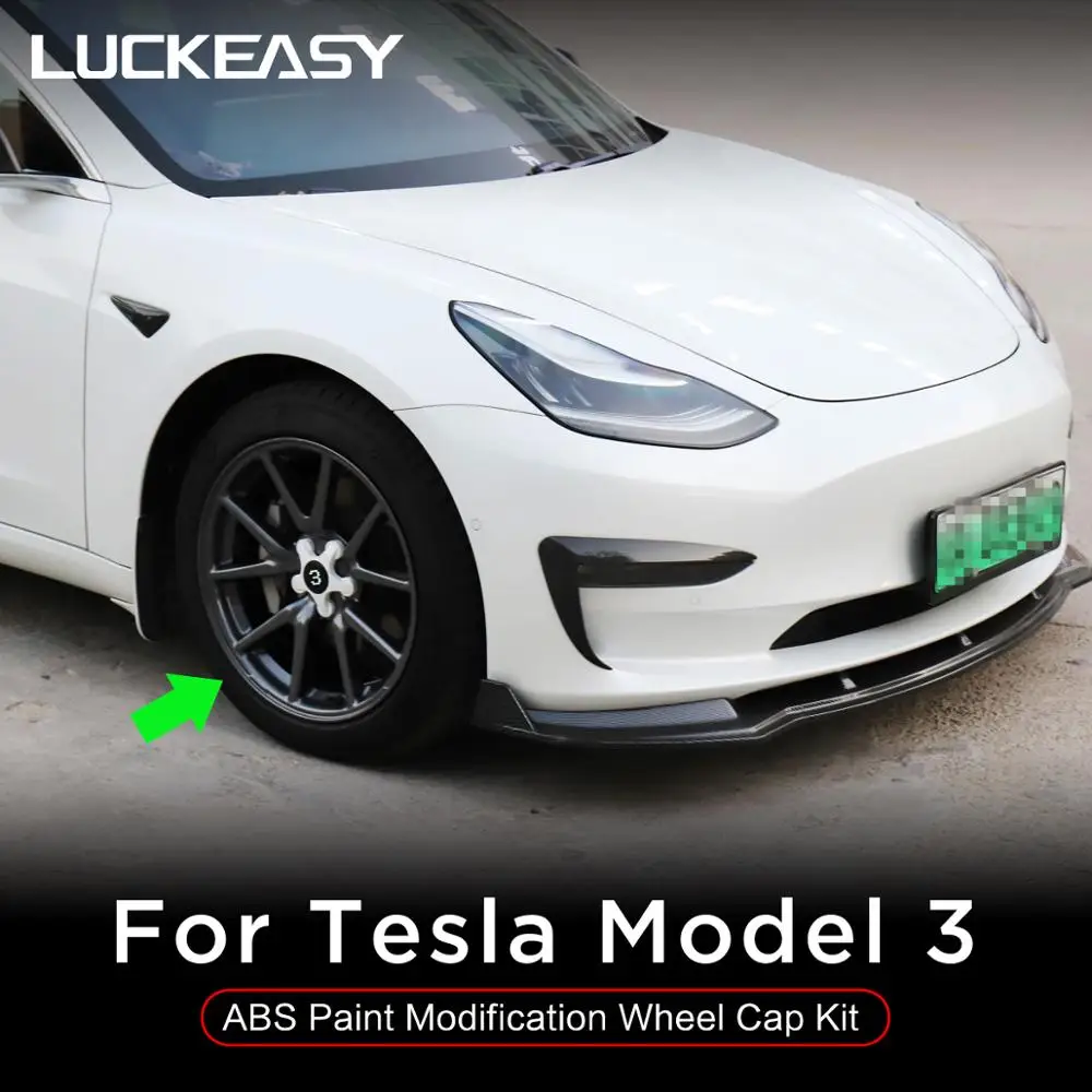 LUCKEASY концентратор Кепки планетарный редуктор двигателя для Tesla модель 3 машинный гараж из 20 дюймов колеса P версия ABS Кепки белый комплект 4 шт./компл