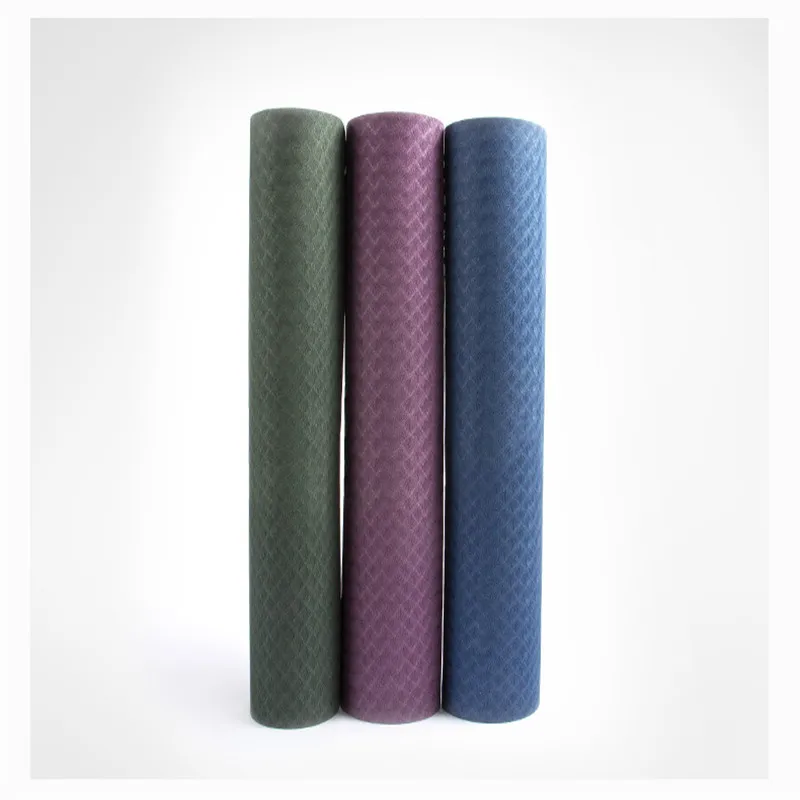 Anti-slip 6mm Yoga Mat TPE Double Color Double Layer Anti-Tear Lengthen Thickening Widened Beginners Sports Fitness Mat