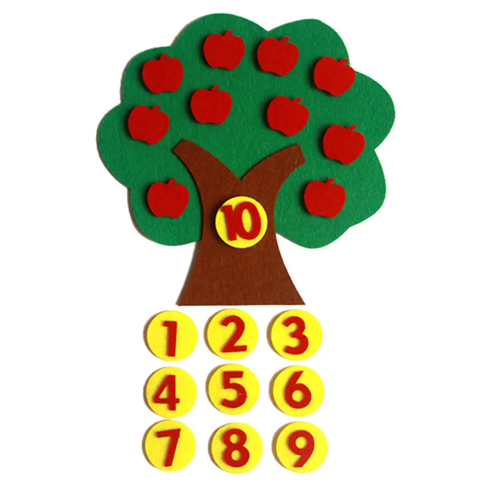 Kids Non-woven DIY make Math Toys baby Puzzle Handmade Kindergarten number Match Teaching Aids Gifts Montessori Educational Toy - Цвет: As Shown