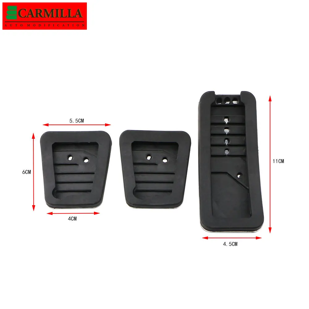 Carmilla Stainless Steel Auto Pedal Protection Cover for Mitsubishi L200 2015-AT MT Car Pedals Protector