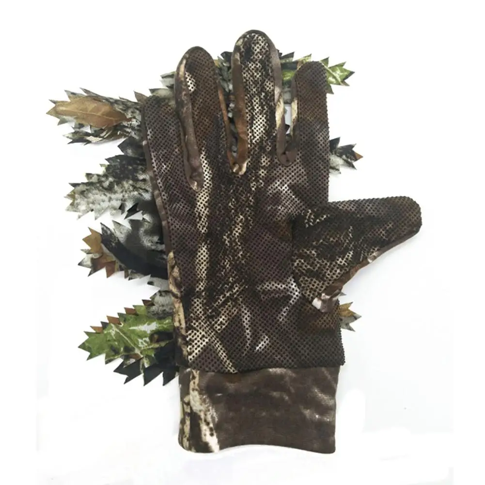 Уличные охотничьи перчатки камуфляжные перчатки с 3D Дизайном листьев бионические полные перчатки охотничьи перчатки