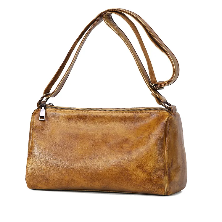 

2018 New Style Leather Shoulder-bag Shoulder Bag Full-grain Leather Retro Rub Color WOMEN'S Bag Square Sling Bag Europe And Amer