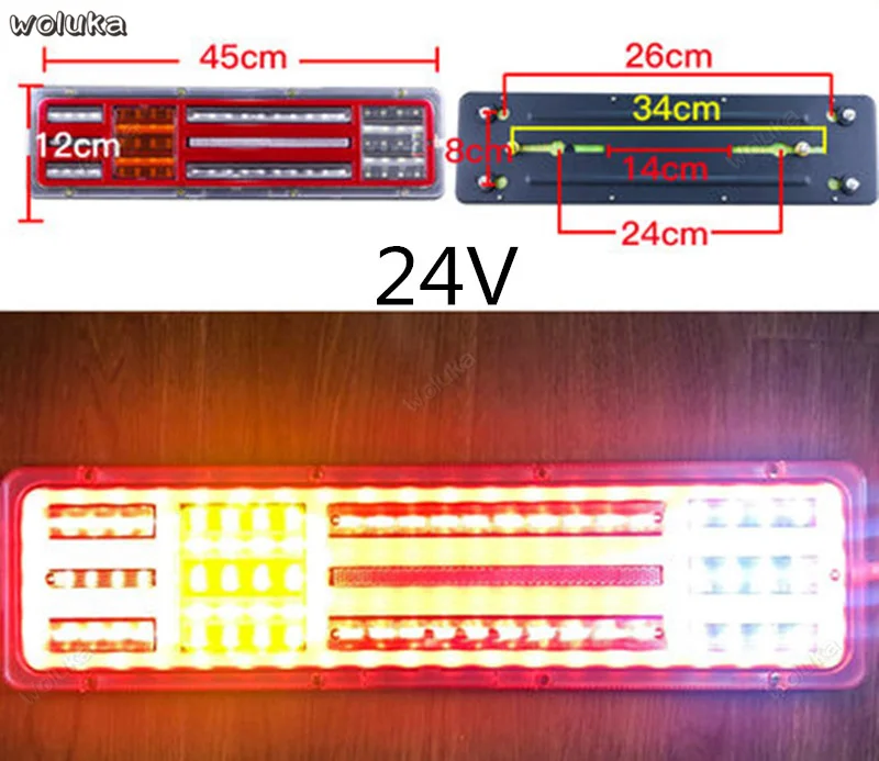 Large truck LED taillight assembly super bright waterproof 12V24V rear taillight warning strobe light universal CD50 Q04