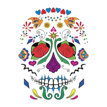 

Halloween Temporary Face Art Waterproof Mask Sugar Skull Tattoo Beauty Sticker Personality Masquerade Sticker Stage Props Art