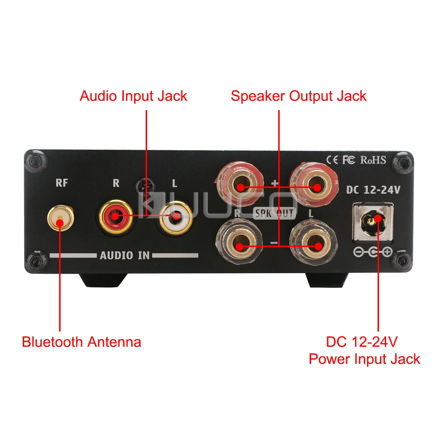 Hi-Fi аудио стерео усилитель Bluetooth 4,2 50Wx2 цифровой домашний усилитель мощности DC 12-24 В 2,0 канальный Класс D интегрированный