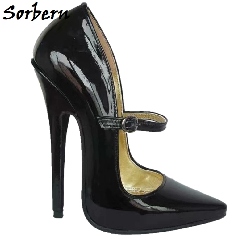 Sorbern mary janes/женские туфли-лодочки; туфли на высоком каблуке; туфли на шпильке; офисные женские модельные туфли; женские туфли на каблуке; ; черные туфли-лодочки; Размер 12