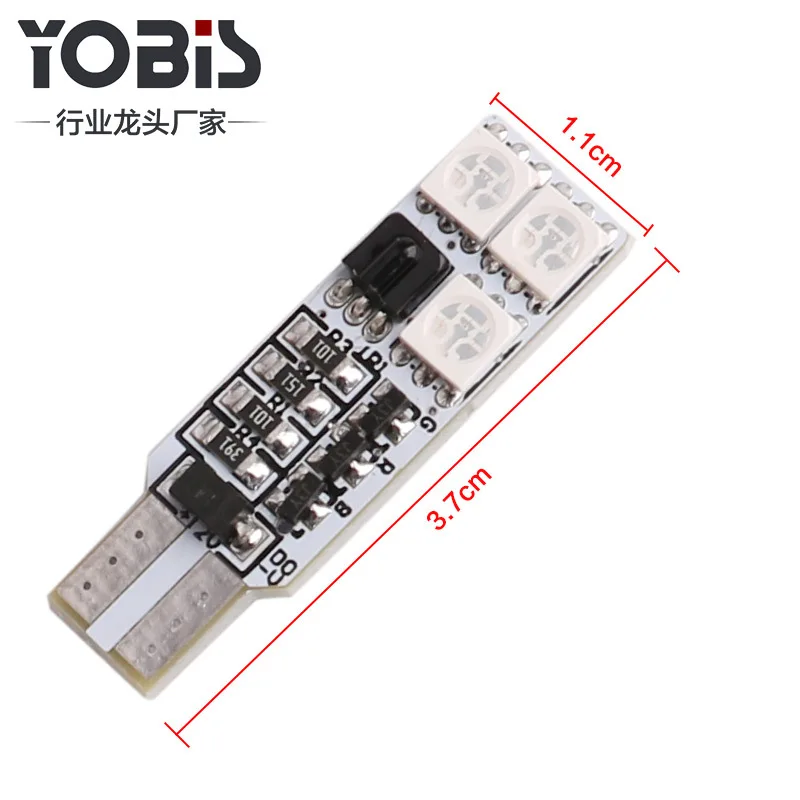 RGB с пультом дистанционного управления T10-6SMD 5050 Автомобильные габаритные огни мигающие лампы