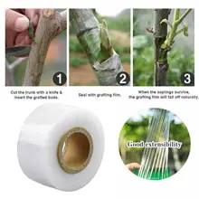200M*2.5cm Nursery Grafting Tape Roll Stretchable Self-adhesive Degradable White