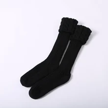 1 пара,, модные гетры для женщин, теплые зимние вязаные однотонные вязаные гетры, теплые носки для обуви, длинные носки с подкладкой
