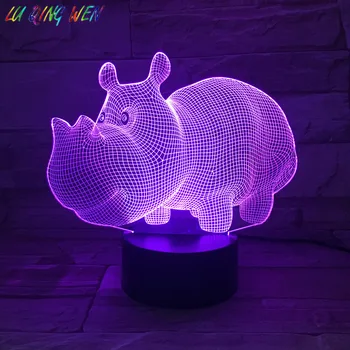 

Hippo 3d Led Night Light with Sensor Baby Present Color Changing Decoration Bedroom Atmosphere Nightlight Table Lamp Hippo