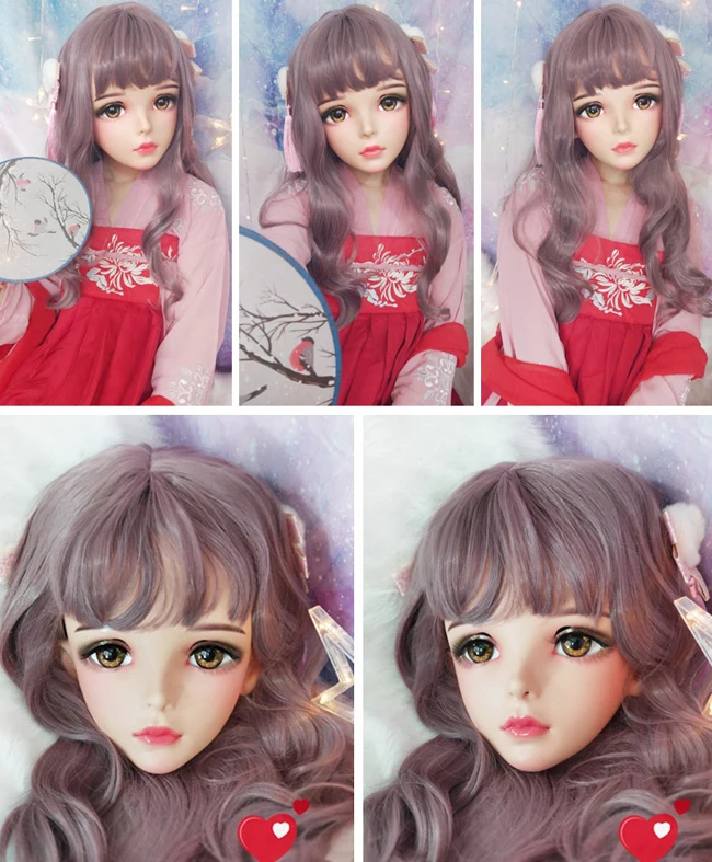 Wan-02) Женская милая девушка Смола половина головы кигуруми BJD глаза кроссдресс в стиле японского аниме маска Лолиты с глазами и париком