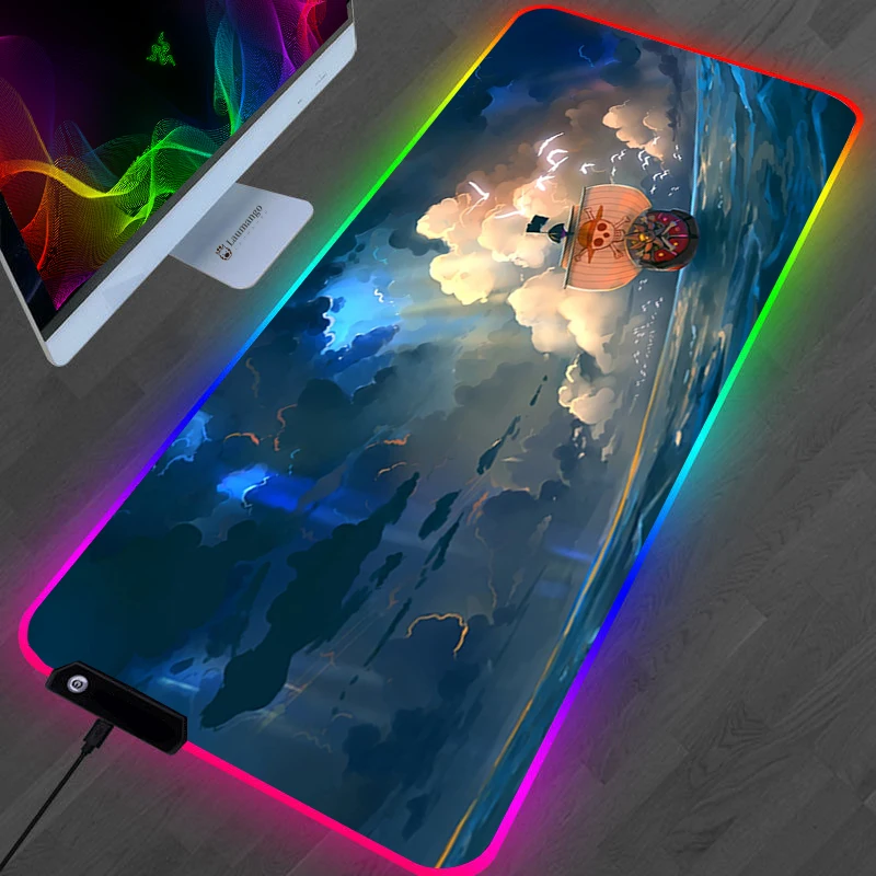 Цветная (RGB) Одна деталь коврик для мышки с аниме большой PC Gamer клавиатура стол