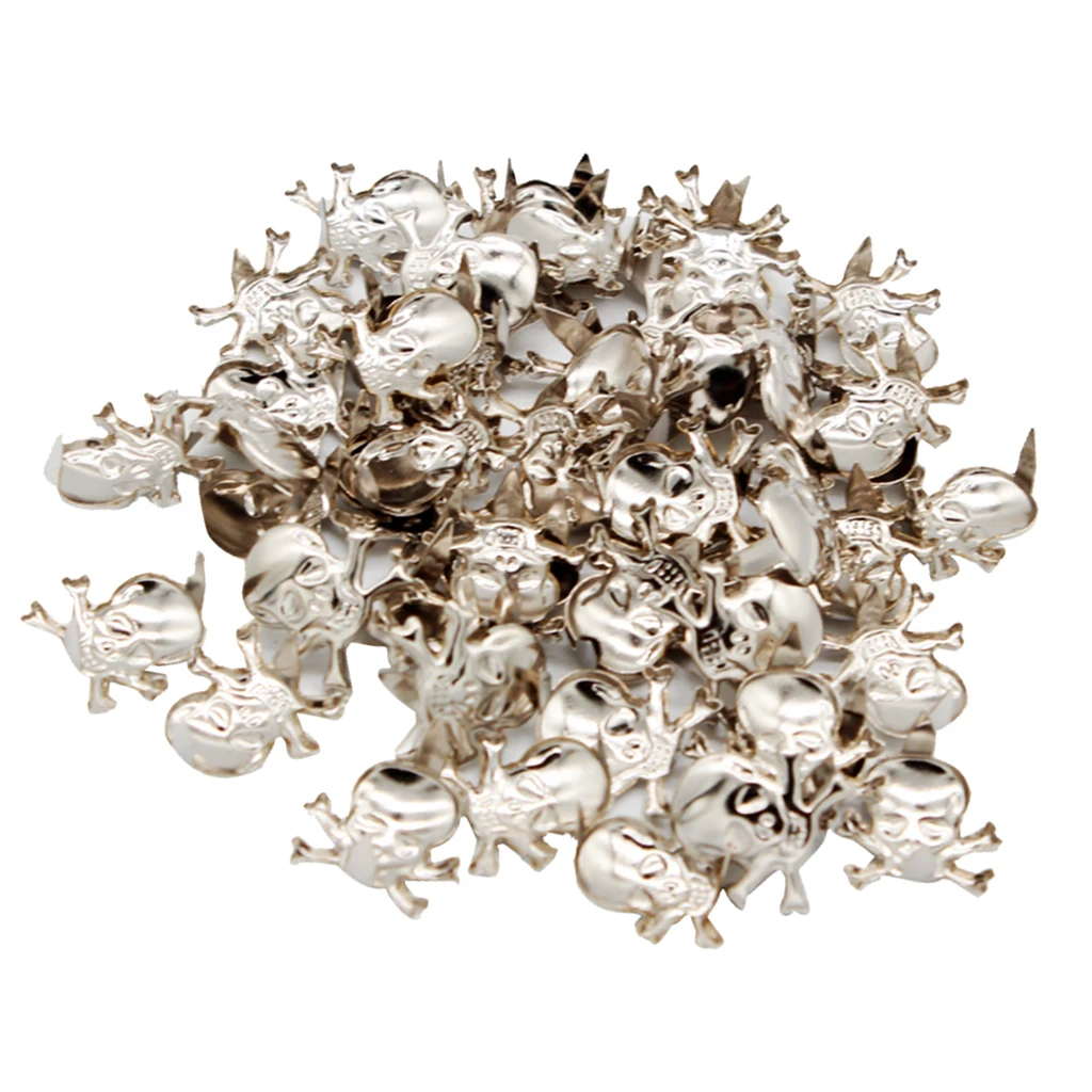 Gothic Skeleton Skull Metal Studs Claw Rivets For Clothing Shoes Bags Decoration DIY Leather Craft 50Pcs,metal rivets,metal studs,leather rivets